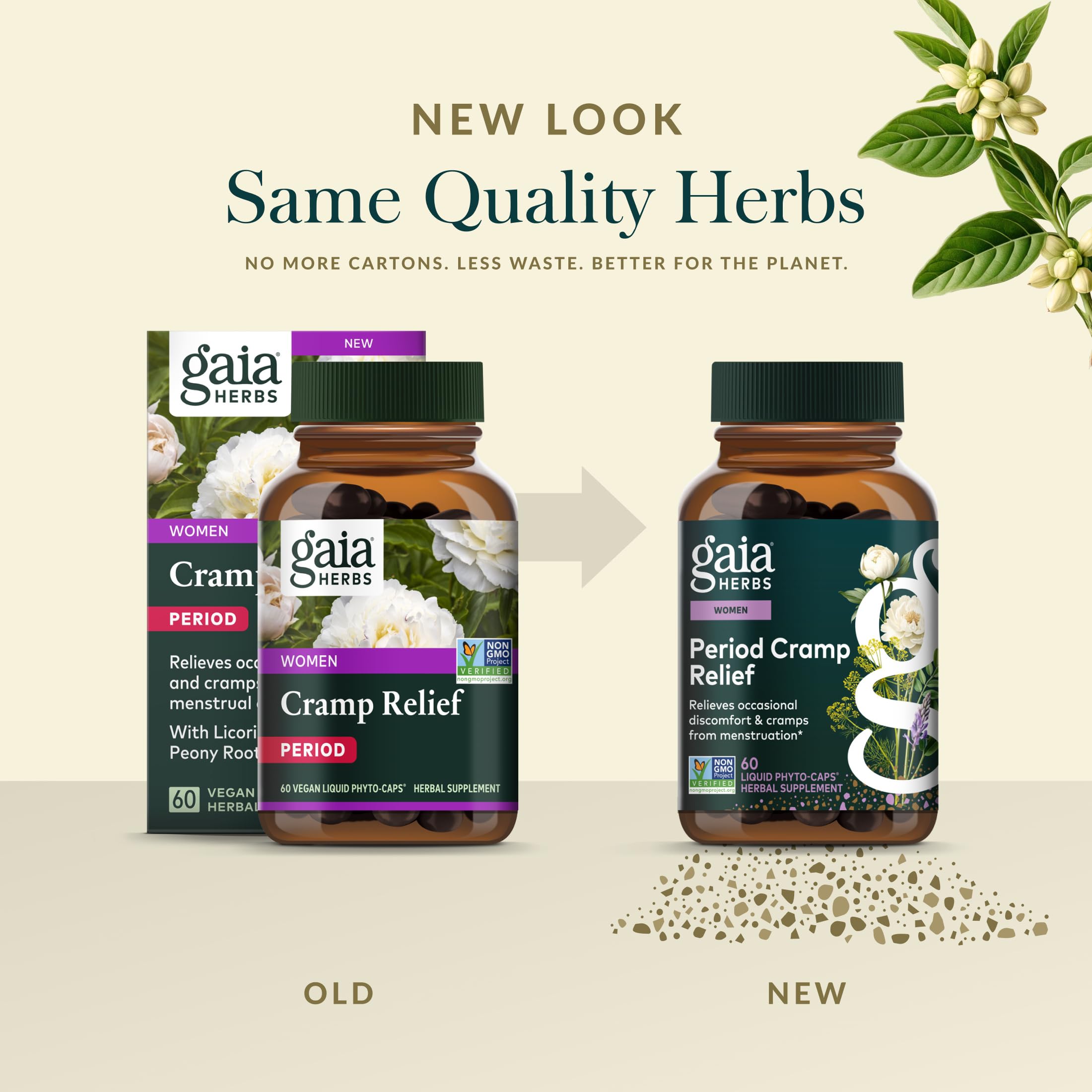 Gaia Herbs Cramp Relief, achillée millefeuille, plante choisie pour l équilibre cyclique.