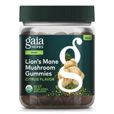 Gaia Herbs Lion's Mane Gummies emballage pratique pour rangement quotidien.