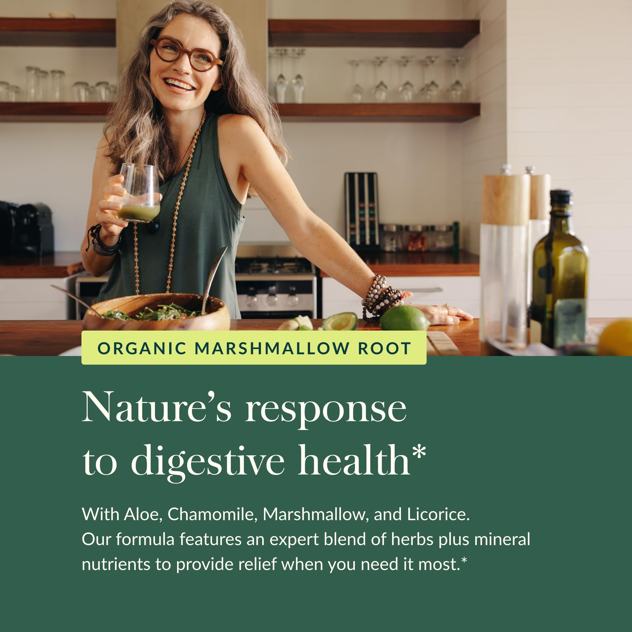 Gaia Herbs Digestive Comfort – guimauve: douceur et soutien digestif.
