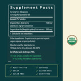 Étiquette Gaia Herbs Bio—information claire sur l'origine et le bio