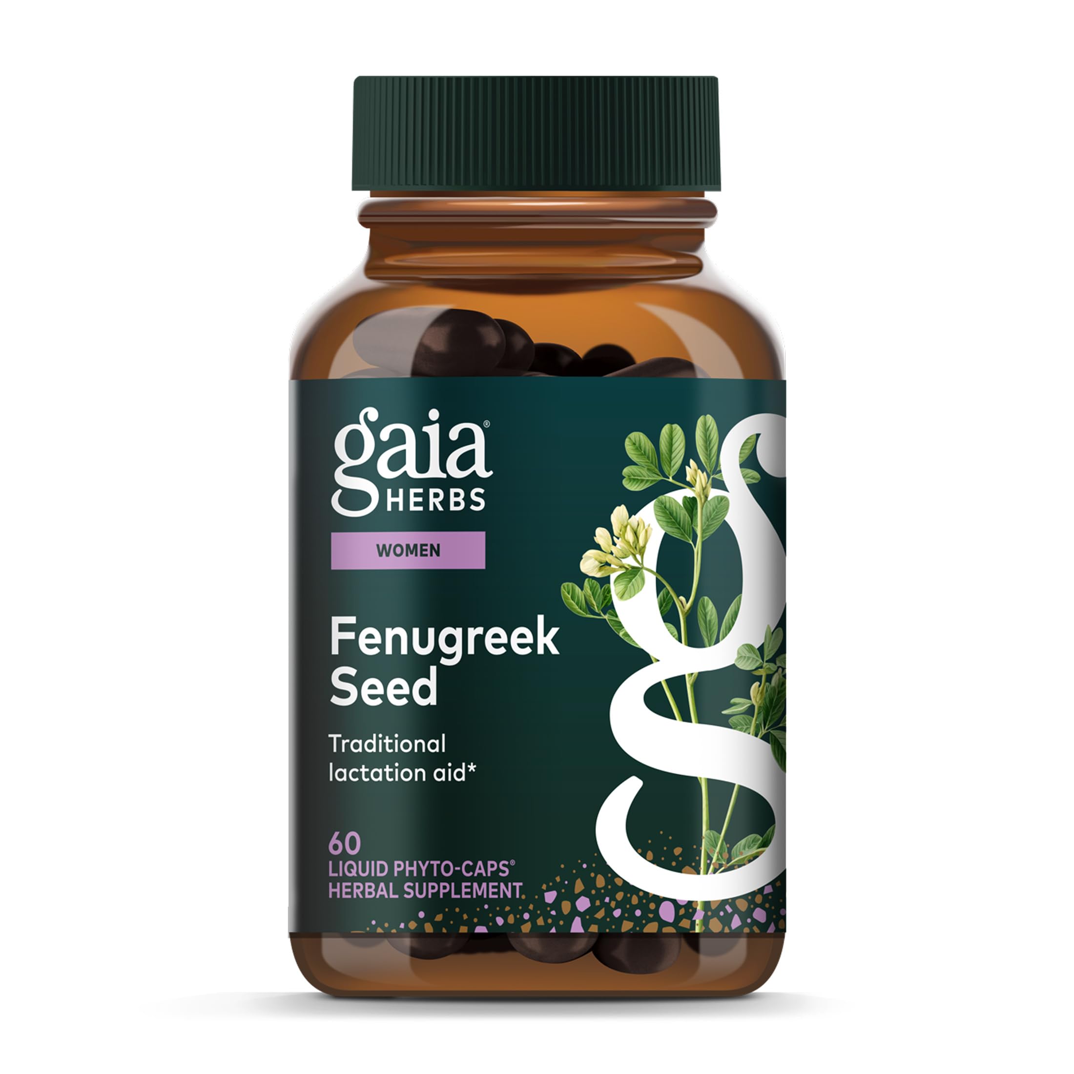 Gaia Herbs Fenugrec Seed – bouteille opaque, soutien potentiel à la lactation