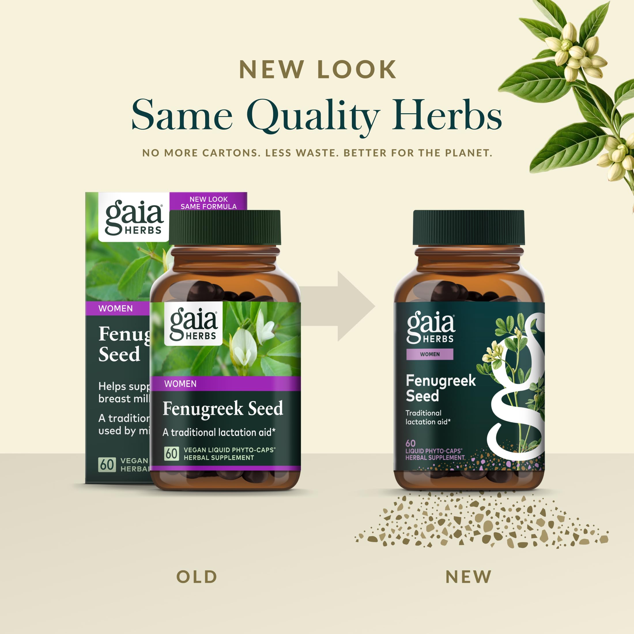 Gaia Herbs Fenugrec Seed – emballage durable respectueux de la planète