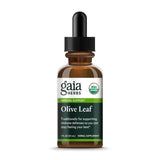 Gaia Herbs Olive Leaf Extrait Liquide, flacon, soutien des défenses immunitaires.