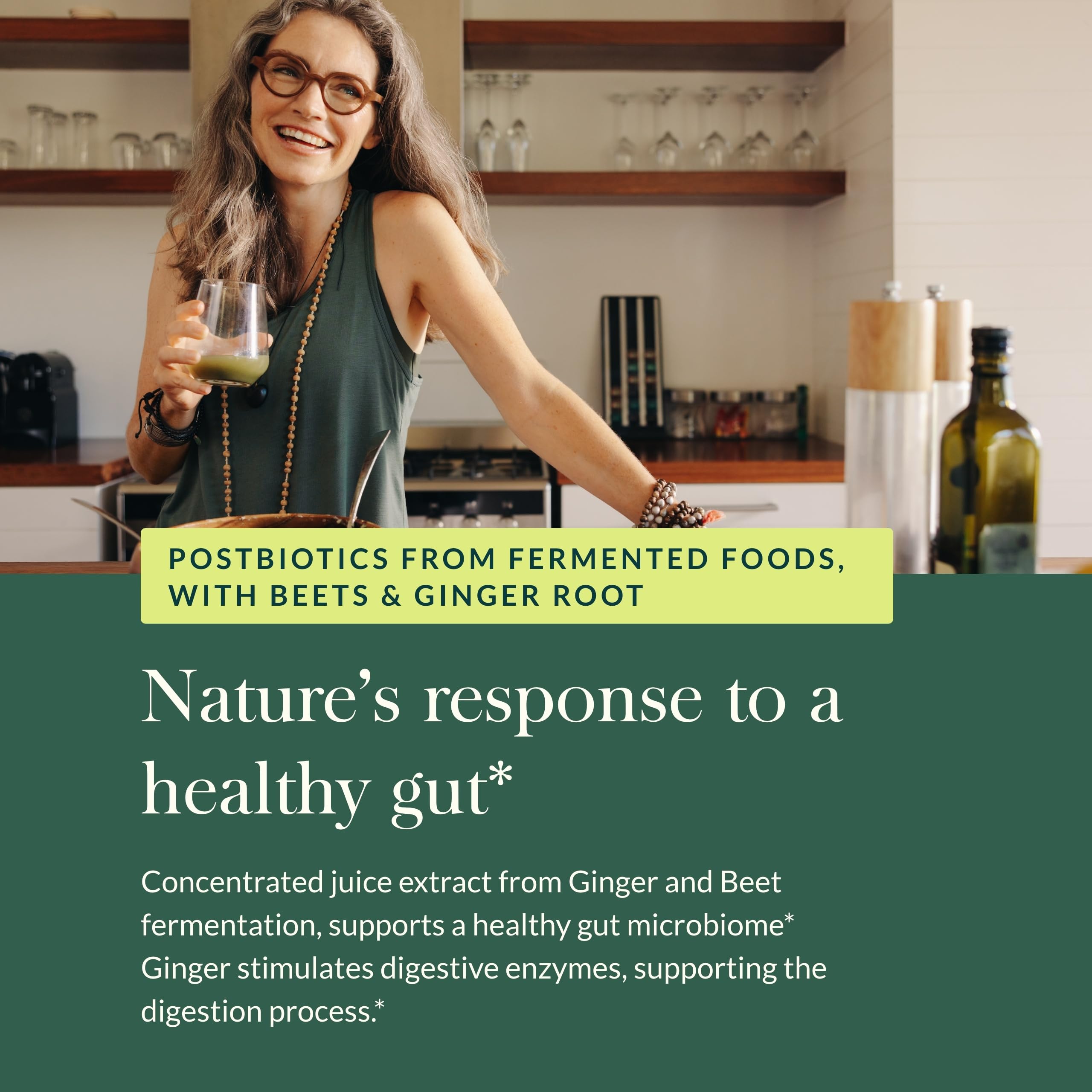 Tableau nutritionnel indiquant 1,2 g de betteraves fermentées et gingembre.