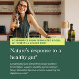 Tableau nutritionnel indiquant 1,2 g de betteraves fermentées et gingembre.