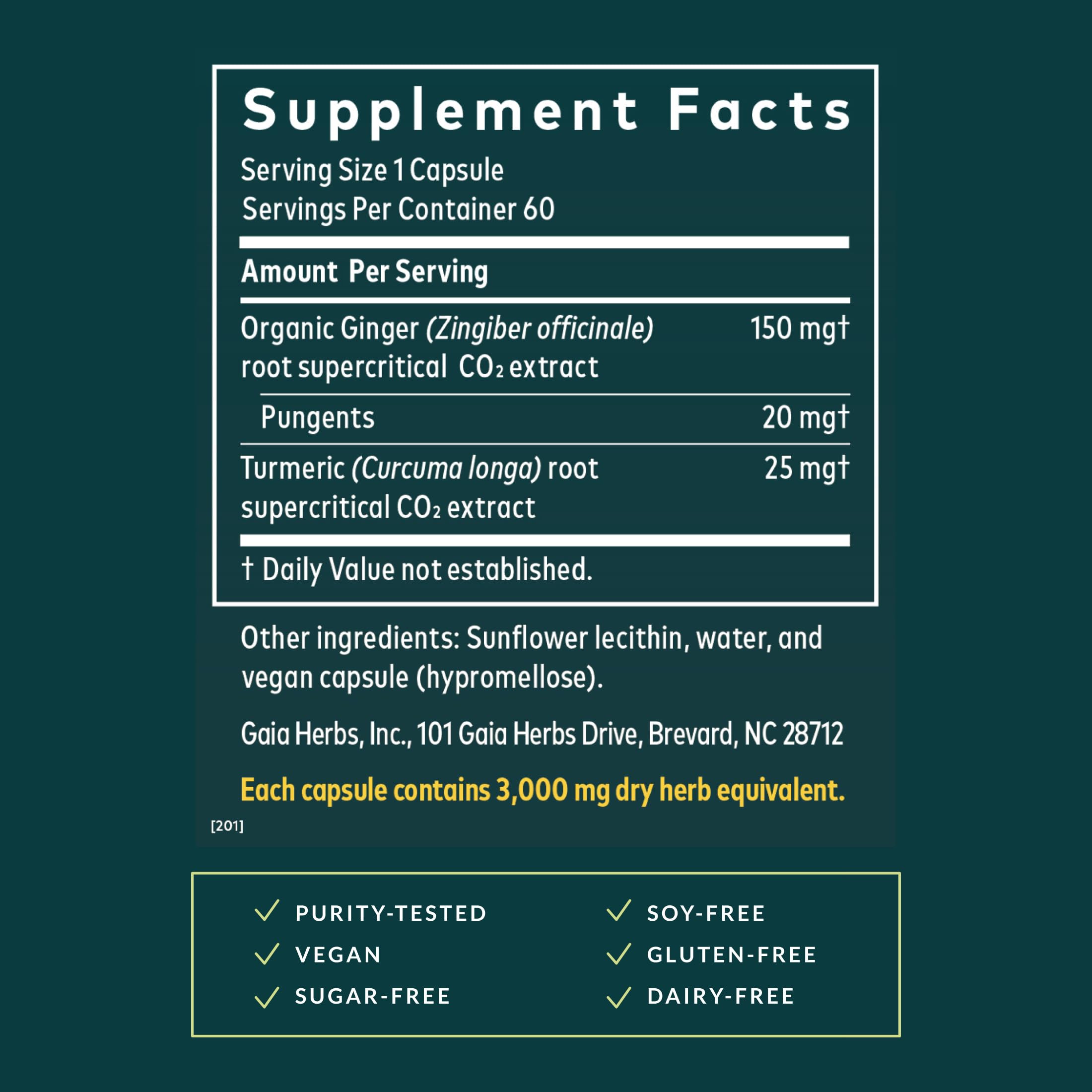 Gaia Herbs ginger root close-up highlighting organic texture and natural potency