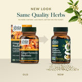 Postbiotiques fermentés Gaia Herbs, extrait de curcuma biologique et gingembre.