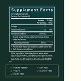Gaia Herbs Ginkgo Leaf, étiquette: transparence et traçabilité du produit.