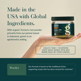Gaia Herbs Golden Milk – étiquette biologique et transparence du produit.