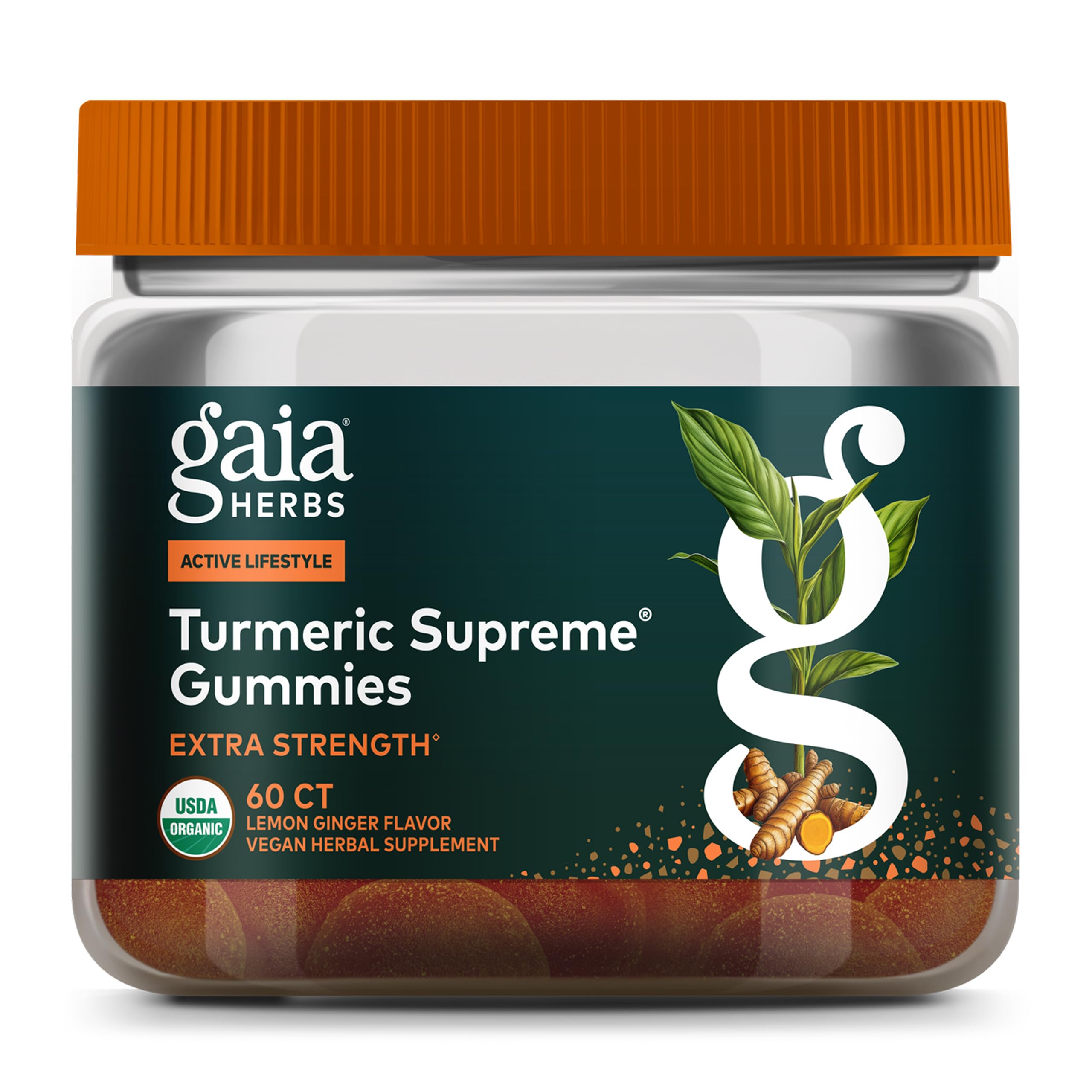Gaia Herbs front packaging showing bottle and branding with clear product benefit