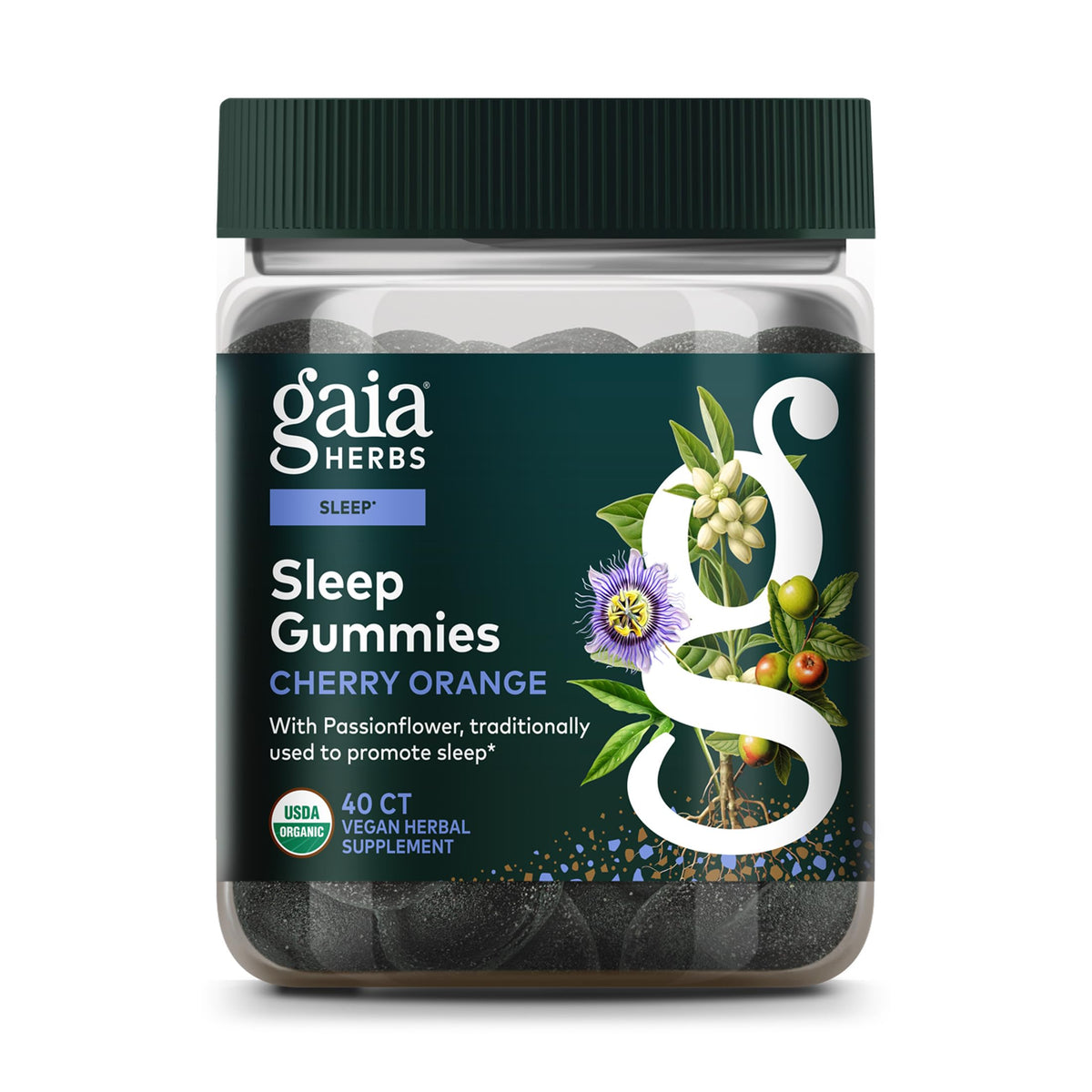 Gommes Gaia Herbs Sommeil dans la bouteille pour une détente nocturne.
