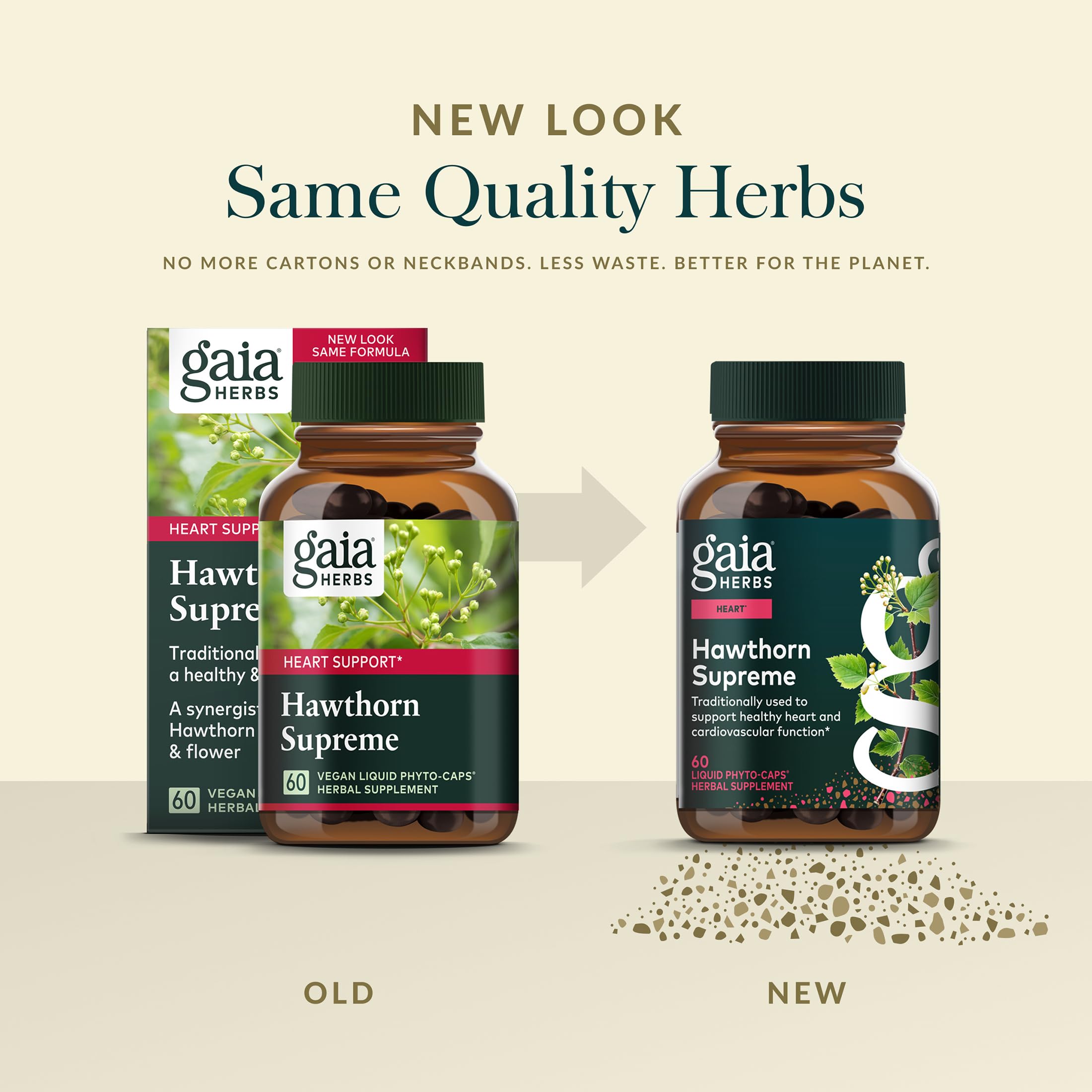 Product label and supplement facts of Gaia Herbs Hawthorn Supreme