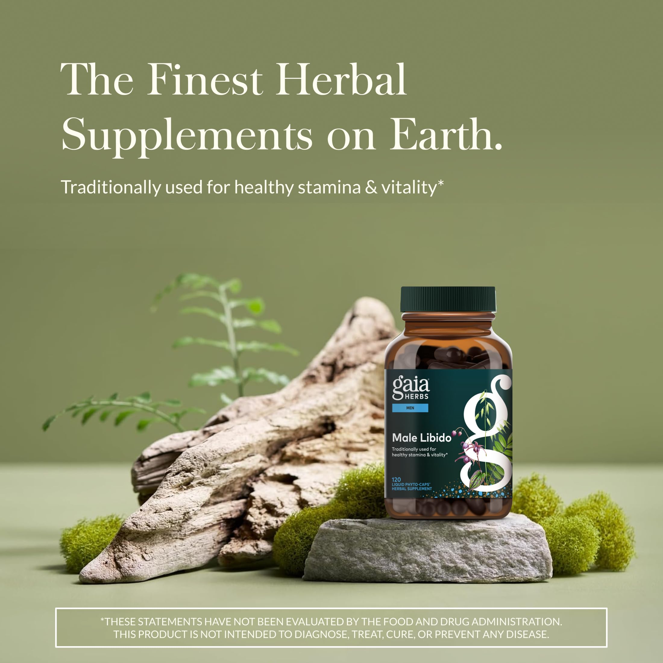 Gaia Herbs Male Libido — capsules phyto-veganes prêtes à soutenir l’endurance
