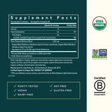 Gaia Herbs Ingrédients Sureau Noir Bio: sureau biologique et extrait concentré.
