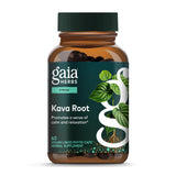 Gaia Herbs Kava racine bouteille, favorise une détente après une journée chargée.