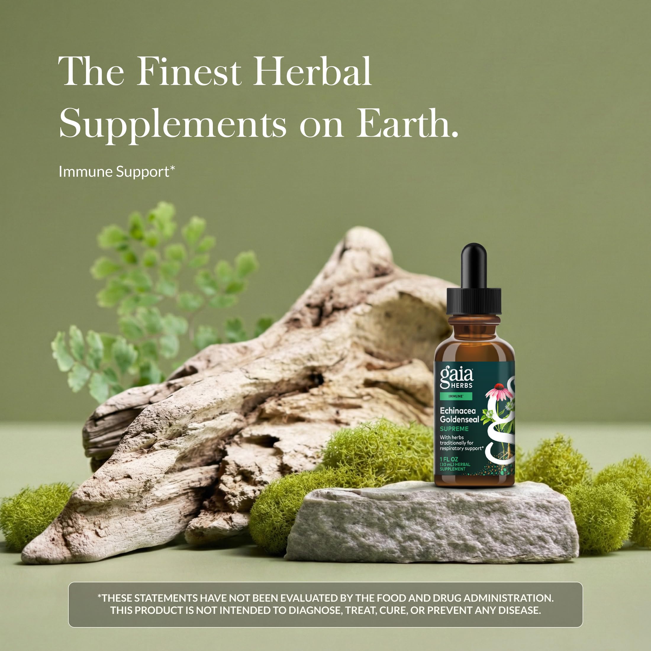Gaia Herbs liquid dropper detail demonstrating precise, mess-free dosing