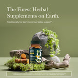 Gaia Herbs Liver Cleanse : déversement dans un verre, utilisation quotidienne possible.