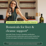 Gaia Herbs Liver Cleanse : ingrédient chardon-Marie mis en évidence, soutien digestif.