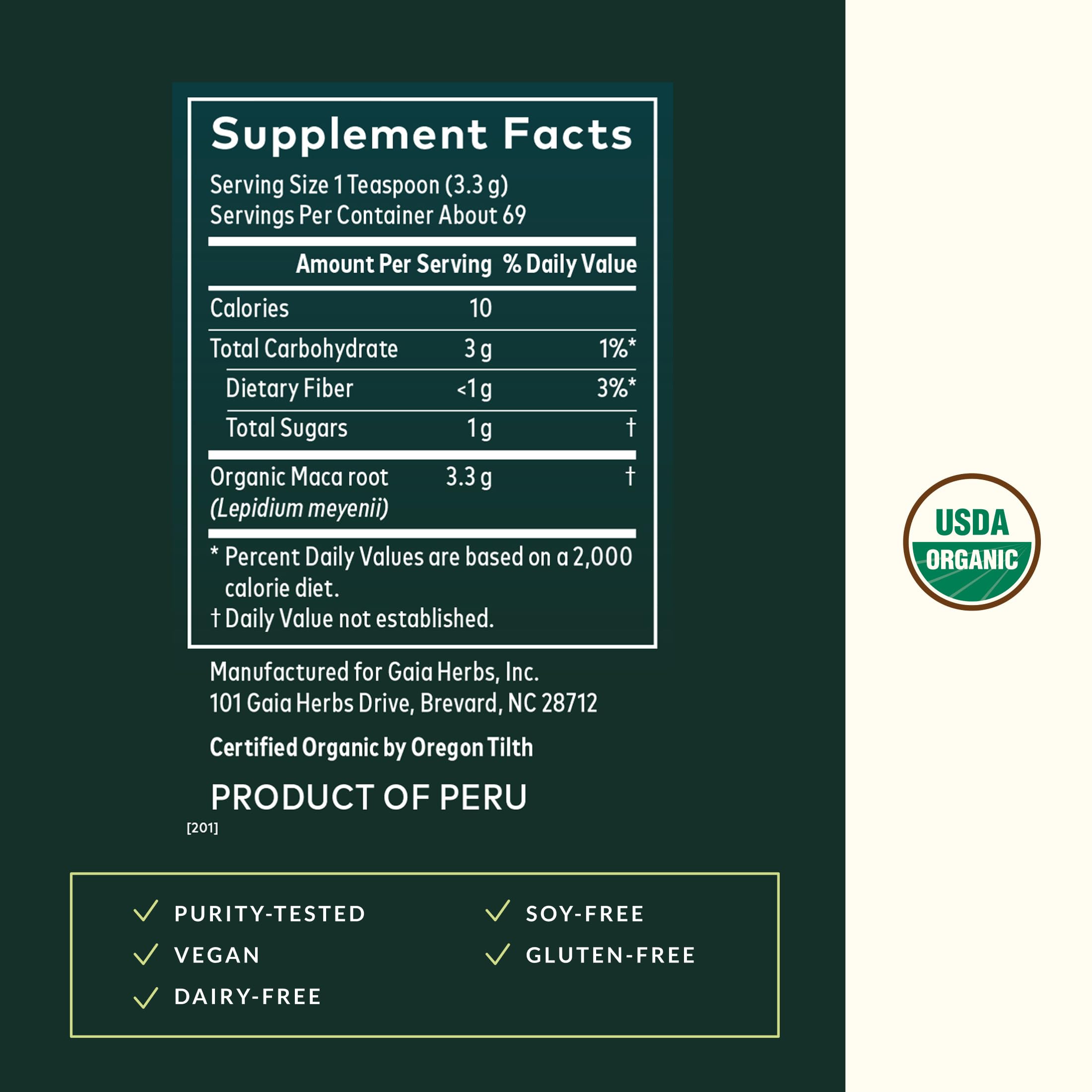 Gaia Herbs Maca Poudre, maca gelatinisee: meilleure digestion et assimilation.