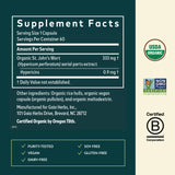 Gaia Herbs Millepertuis: étiquette claire et engagement qualité.