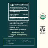 Gaia Herbs Oregano Leaf: etiquette bio affichant certification et traçabilité.