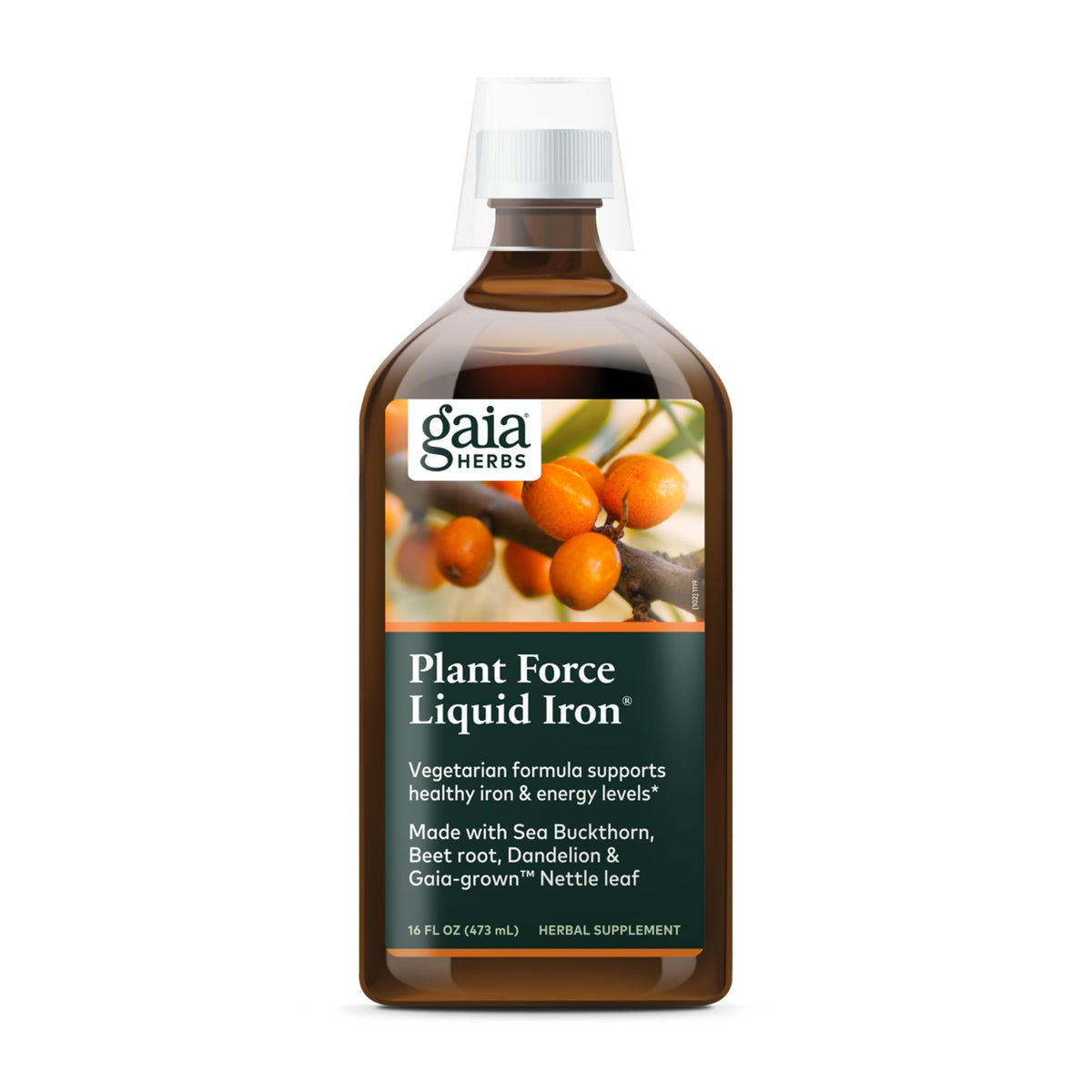 Gaia Herbs Plant Force Fer liquide – anis étoilé — fer végétal soutenant l'énergie quotidienne.