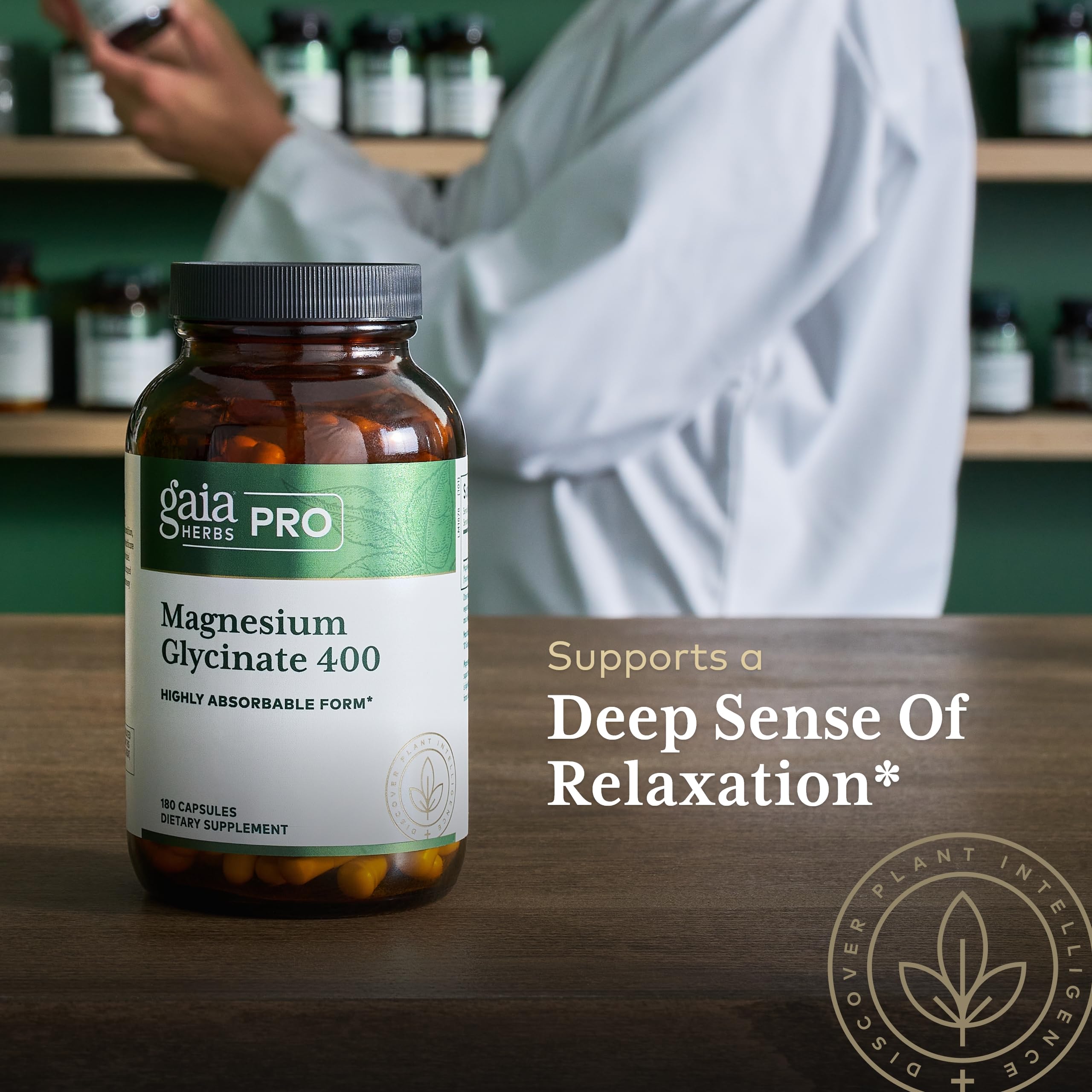 Gaia Herbs PRO – absorption supérieure, magnésium glycinate pour un effet potentiel.