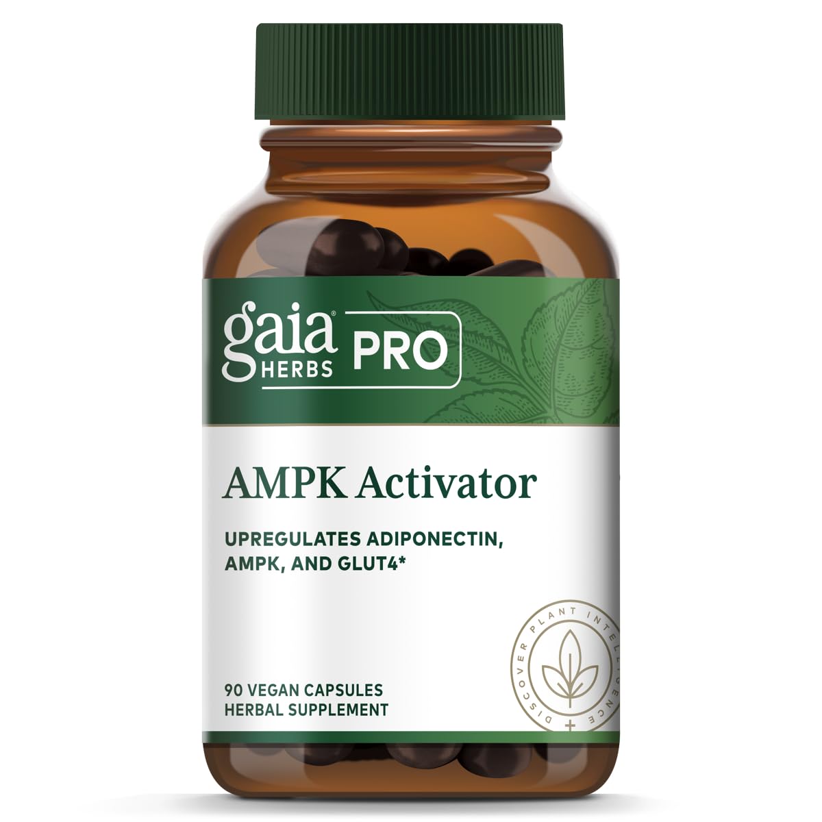 Gaia Herbs PRO AMPK Activateur – bouteille visible, énergie douce sans caféine potentielle.