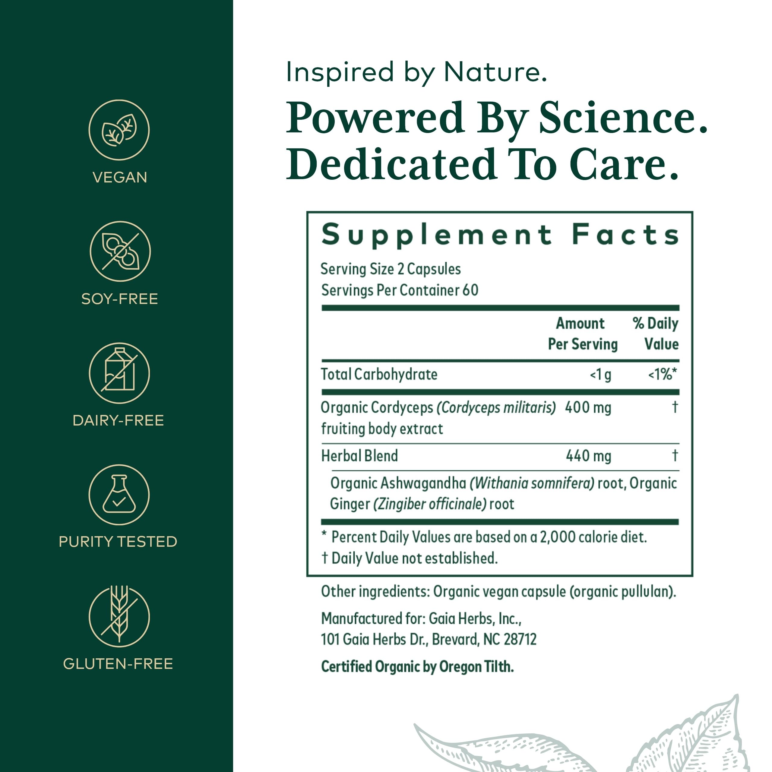 GAIA Herbs PRO Adaptogen Performance - capsules alignées pour l’endurance et l’énergie.