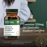 Boîte Gaia Herbs PRO sur étagère : mise en valeur des curcuminoïdes issus du curcuma biologique.