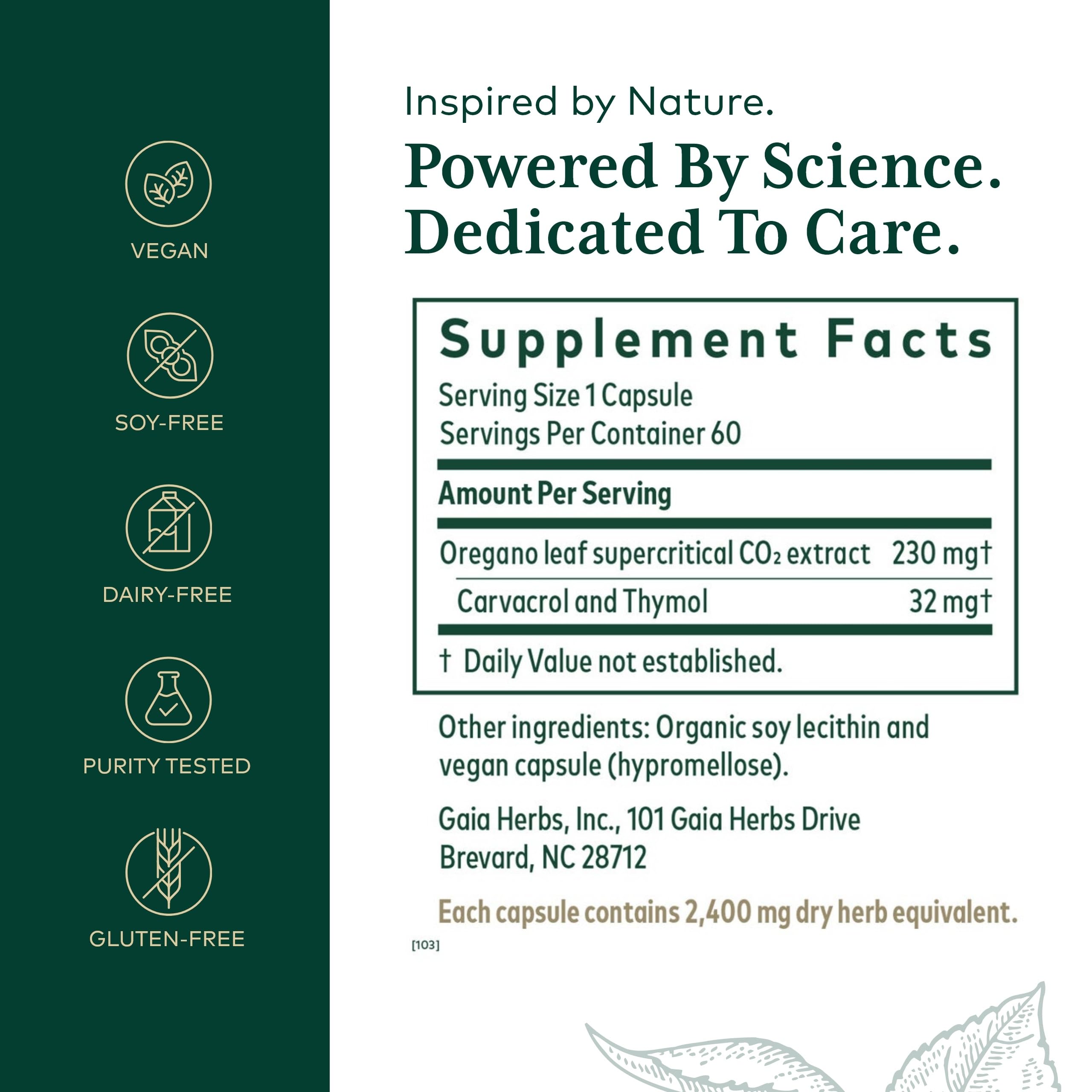 Gaia Herbs PRO Carvacrol et thymol concentrés pour huile puissante.