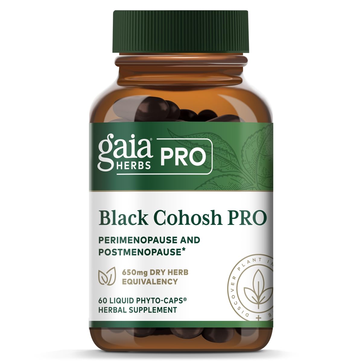 GAIA HERBS PRO Black Cohosh PRO versant dans un verre, démontrant l'usage quotidien