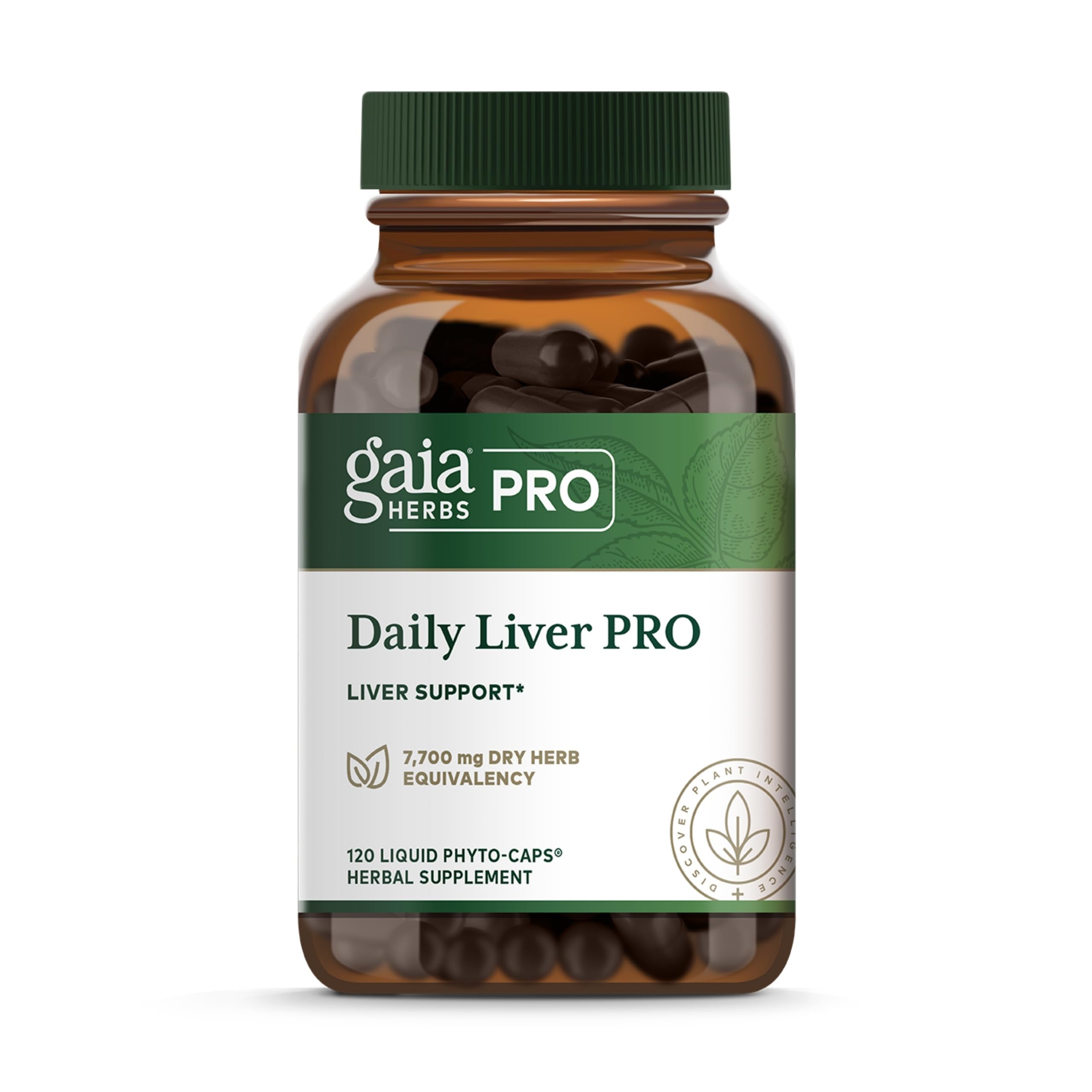 Gaia Herbs PRO Daily Liver Pro, bouteille prête à l’emploi, soutien potentiel à la détox naturelle.