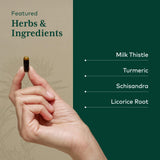 Gaia Herbs PRO Daily Liver Pro, étiquette bio et vegan, information claire pour l’utilisation quotidienne.