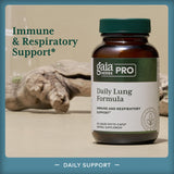 Gaia Herbs PRO Daily Lung Formula : etiquette-produit claire et vérifiée pour la transparence.