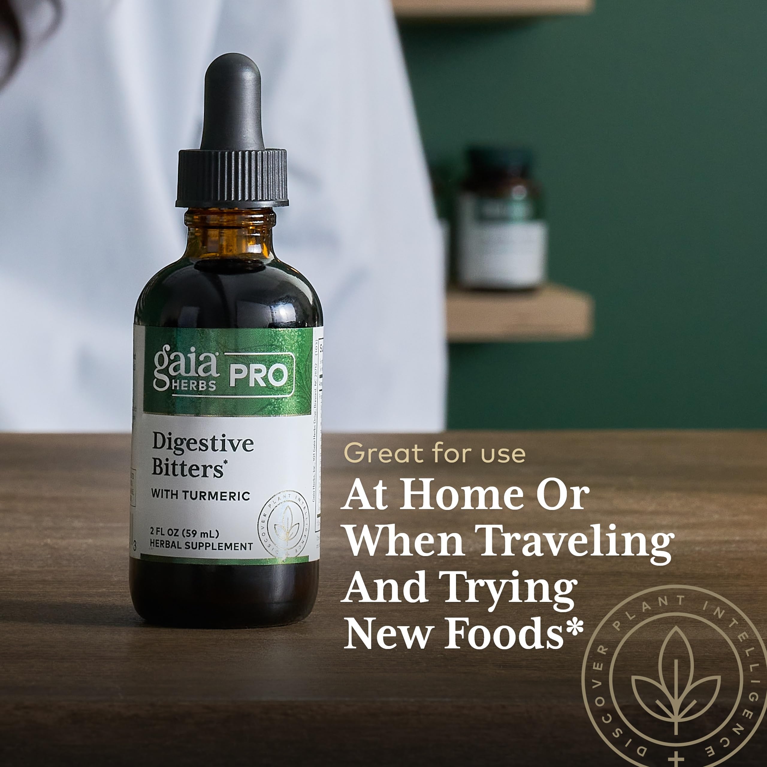 GAIA HERBS PRO Digestive Bitters, emballage recyclable, choix durable pour votre routine.