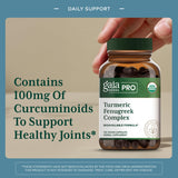 Étiquette Gaia Herbs PRO : ingrédients biologiques clairement listés et traçabilité assurée.