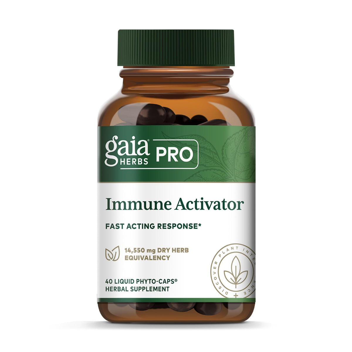 Gaia Herbs PRO Immune Activator – bouteille avec capsules prêtes à l’emploi pour le quotidien.