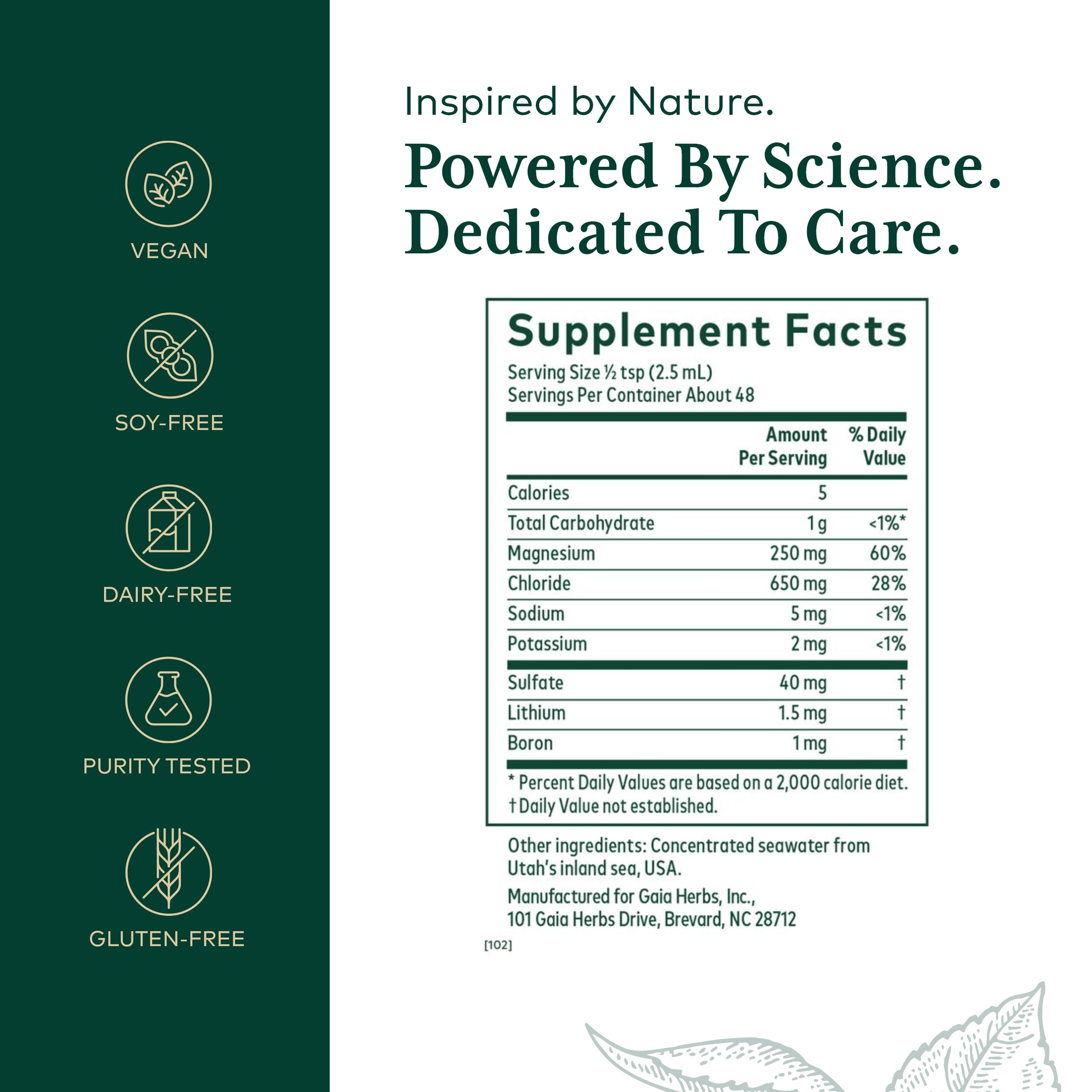 Gaia Herbs PRO Magnésium liquide – gouttes en pipette facilitant l'administration quotidienne.