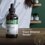 Gaia Herbs PRO Magnésium liquide – utilisation quotidienne facile dans une boisson.