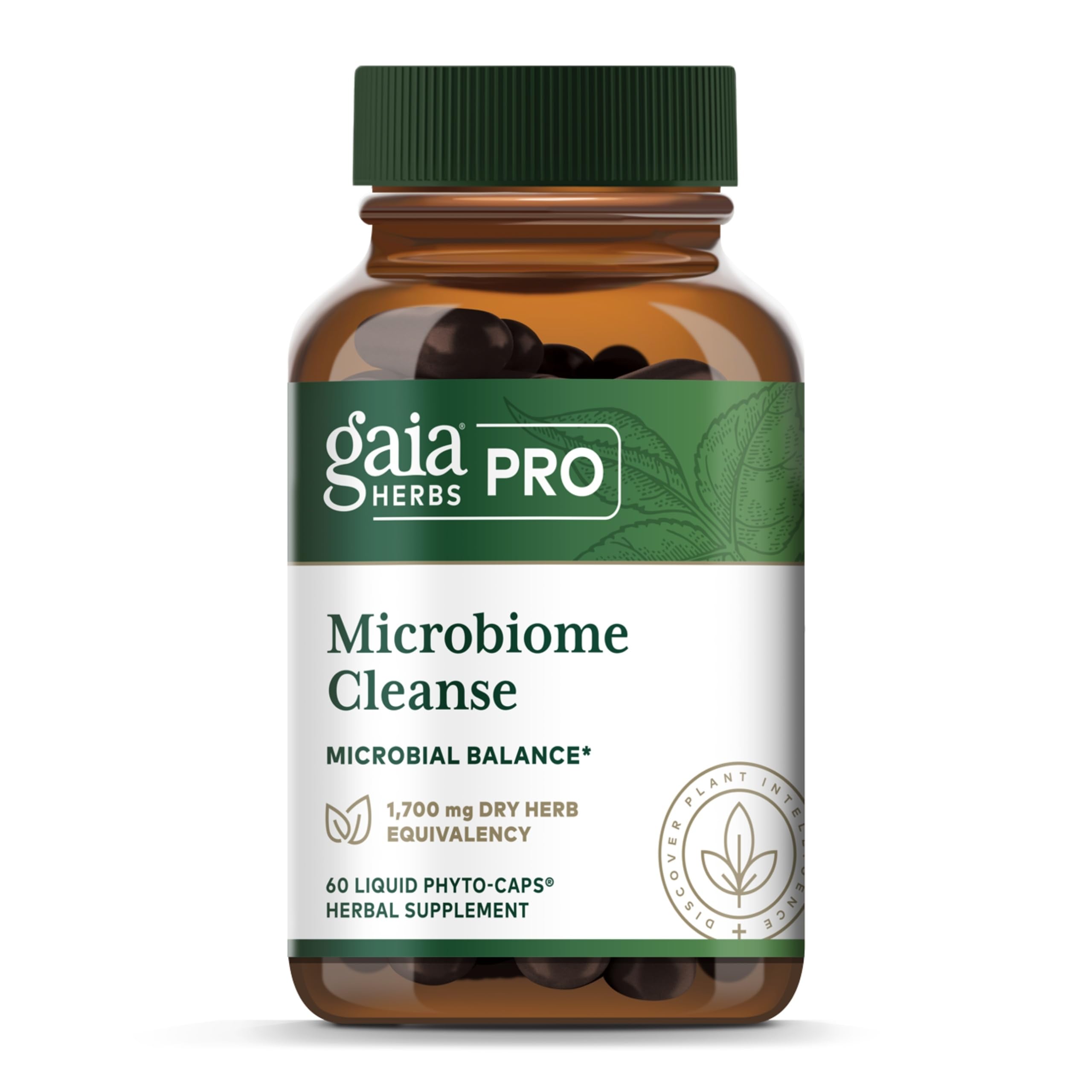 gaia-herbs-pro microbiome-cleanse en bouteille, soutien digestif au quotidien.