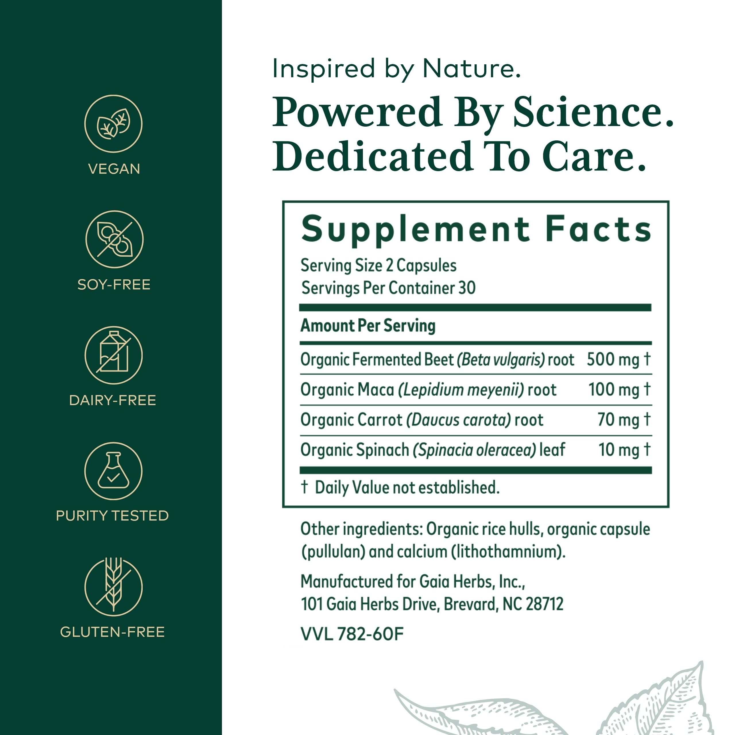 Gaia Herbs Pro racine de maca: énergie naturelle et vitalité au quotidien