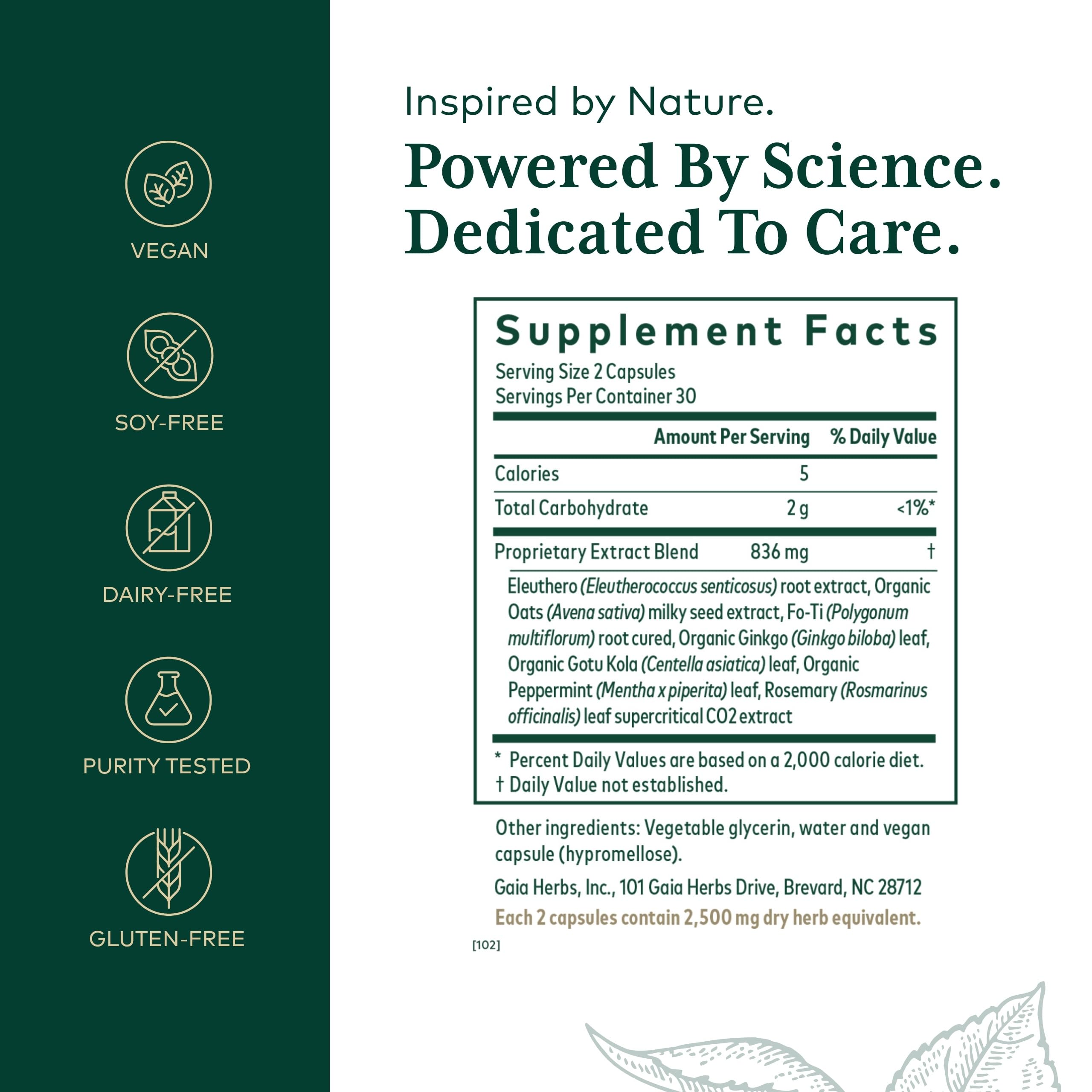 GAIA HERBS PRO Racine fo-ti – soutien potentiel à la concentration
