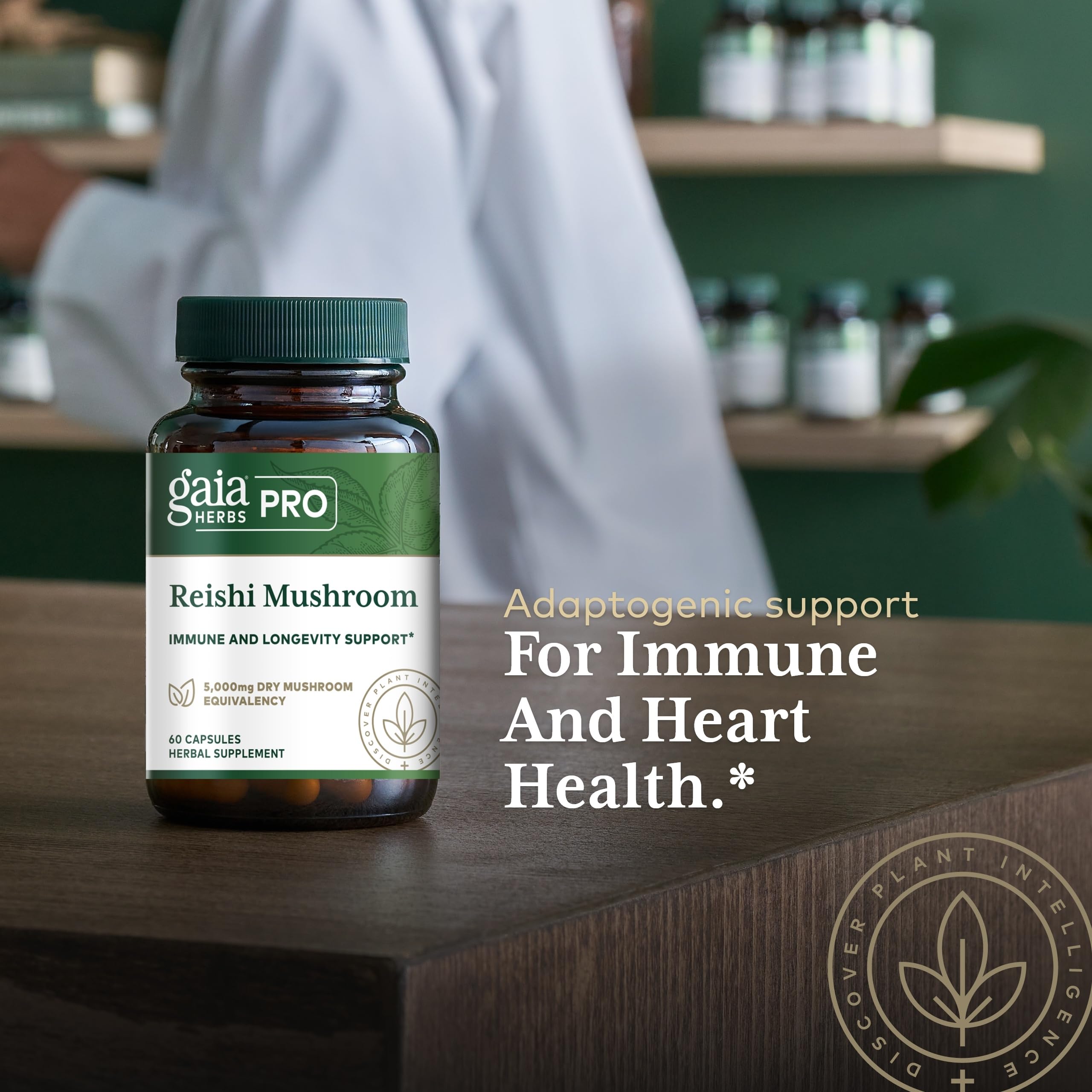 Gaia Herbs PRO Reishi champignon label certifie: contrôle qualité et transparence.