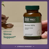 Gaia Herbs PRO Revive HPA – racine de réglisse visible dans le flacon.