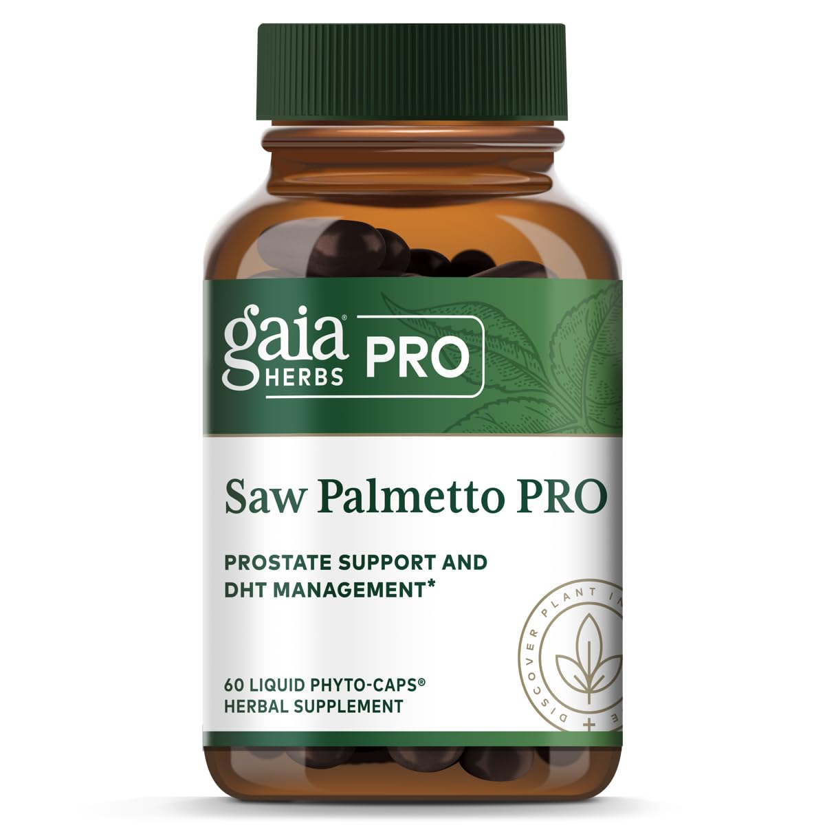 Gaia Herbs PRO Saw Palmetto – bouteille et étiquette, utilisation quotidienne potentielle