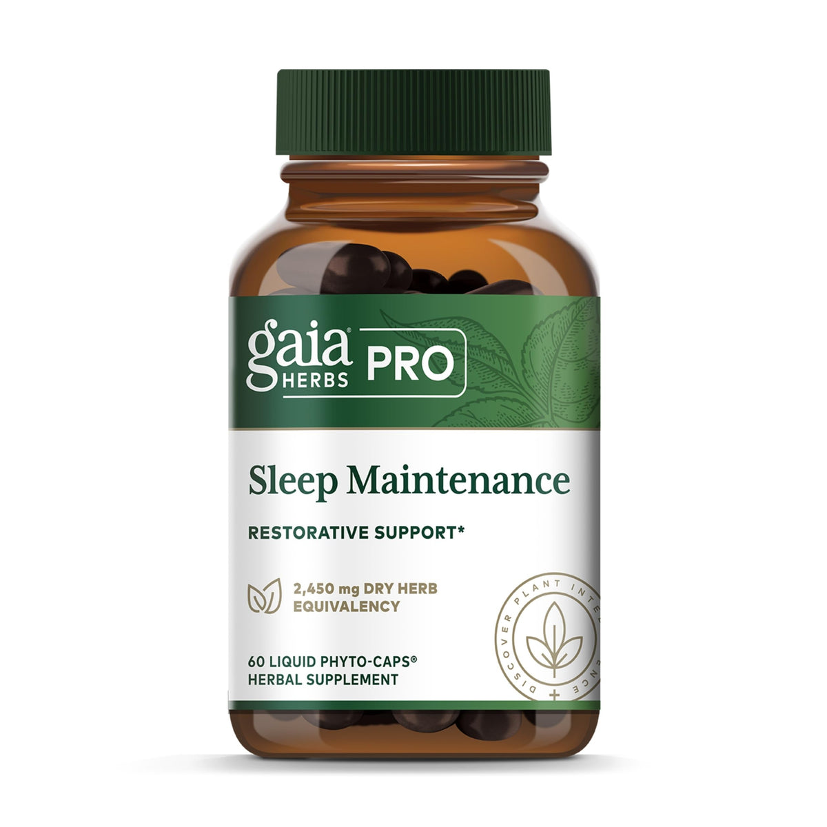 Gaia Herbs PRO Sommeil Maintien — bouteille montrée, soutien potentiel au repos nocturne.