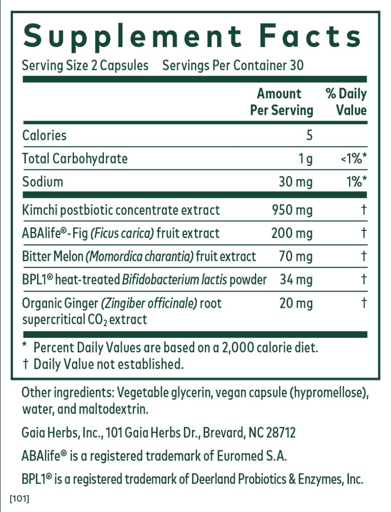 Gaia Herbs PRO Tri-Glycemic – gélules liquides faciles à intégrer à la routine quotidienne.