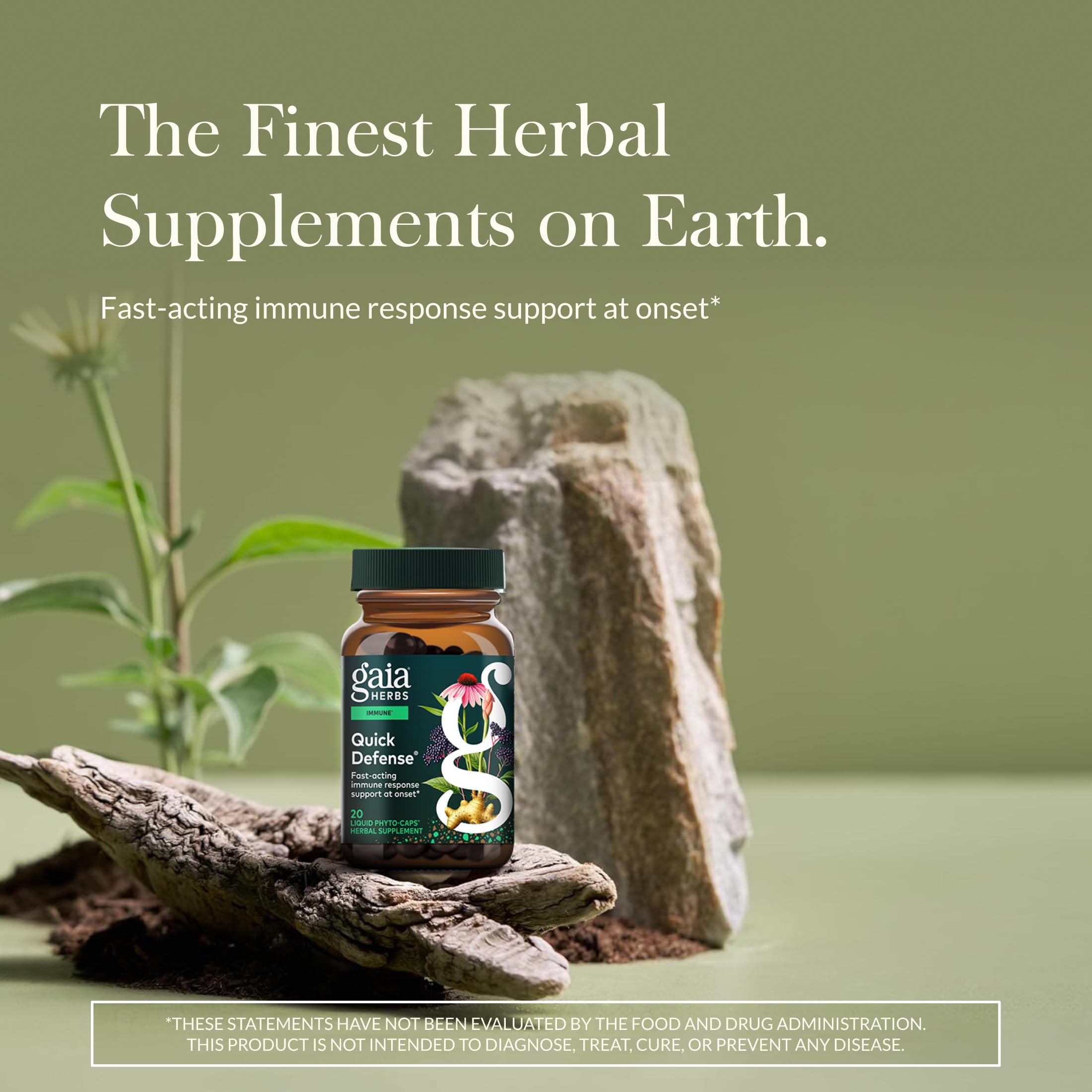 Gaia Herbs Quick Defense: gelules vegan prêtes à l'emploi pour un soutien quotidien.