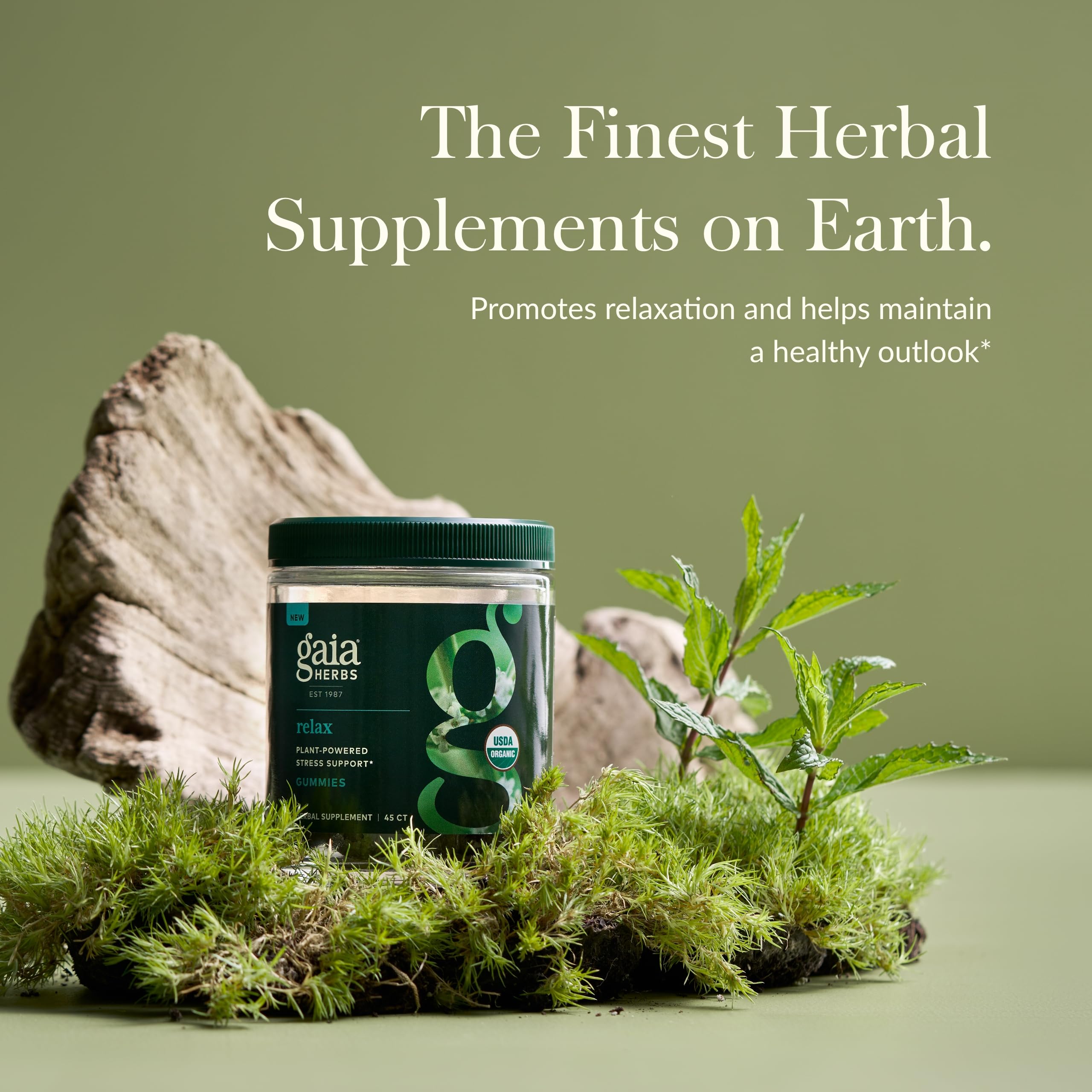 Gaïa Herbs Relax Gummies – Ingrédients naturels: saveur pomme et citron.